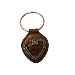 Vintage Brighton leather & metal keychain One World by Brighton